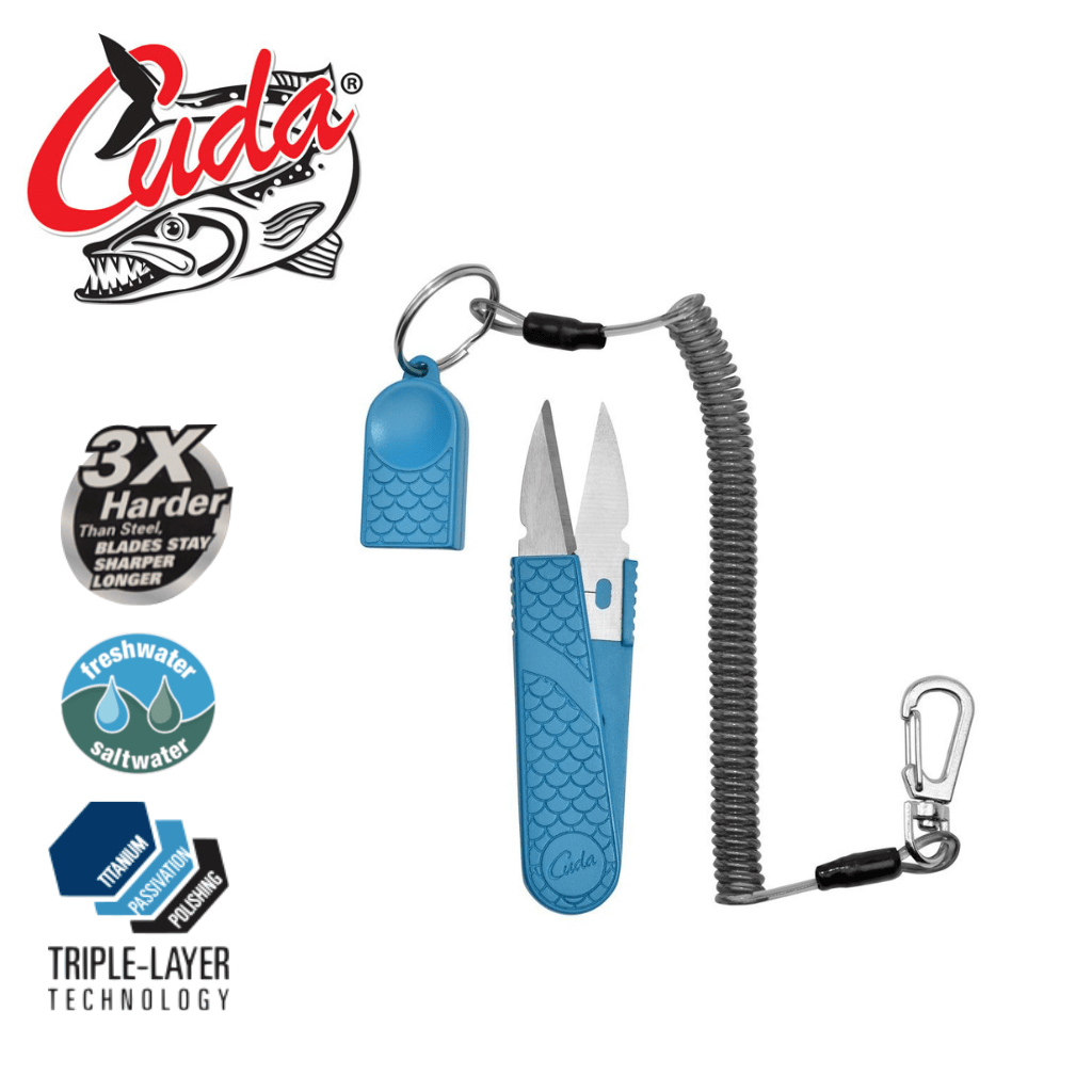  Cuda 3-Inch Titanium-Bonded Micro Fishing Scissors For Mono,  Fluorocarbon & Braided Line