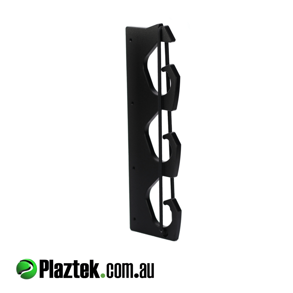 Boat Rod Storage side gunnel mount made from King StarBoard® comes in 2 sizes for rod diameters, 40mm and 22mm, pictured in Black colour